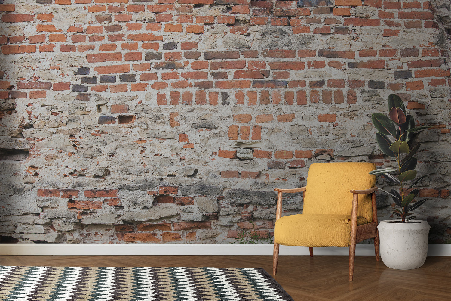 Vintage Brick Wall Wallpaper