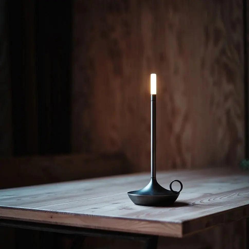 Porte-bougie Dimmable en Aluminium - Design Élégant et Rechargeable