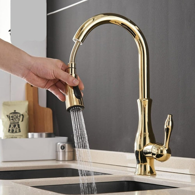 Robinet d'Évier Tirable en Acier Inoxydable - Flexible et Pratique pour Votre Cuisine