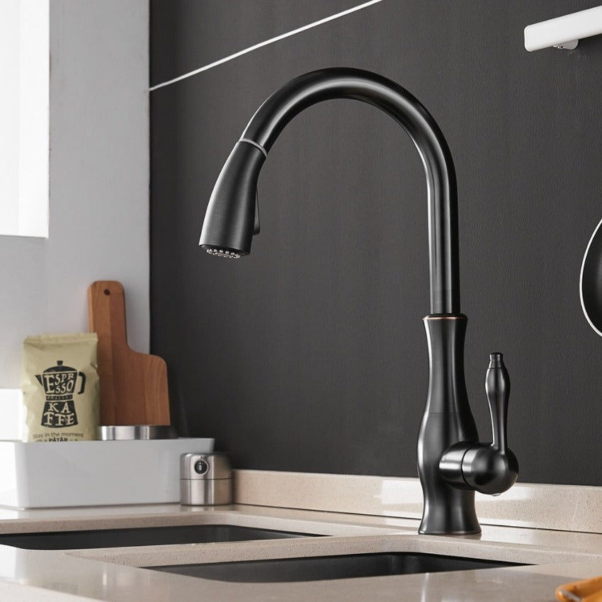 Robinet d'Évier Tirable en Acier Inoxydable - Flexible et Pratique pour Votre Cuisine