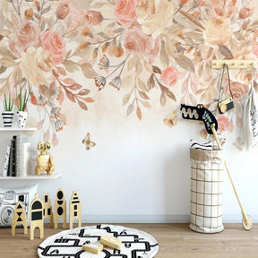 Papier Peint Fleur  Papillons et Fleurs