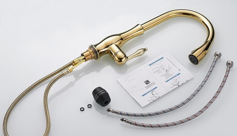 Robinet d'Évier Tirable en Acier Inoxydable - Flexible et Pratique pour Votre Cuisine
