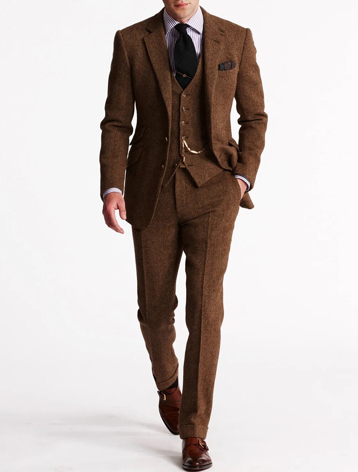 Costume Tuxedo en Tweed pour Hommes - Élégance Intemporelle et Confort Durable