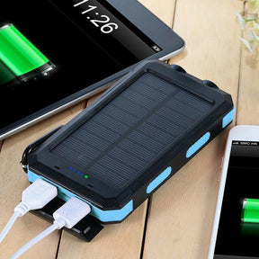 Batterie Solaire Étanche 500000mAh - Chargeur Portable avec Lampe Torche LED