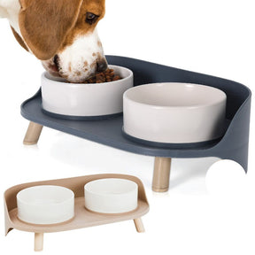 Station de Nourriture Élevée pour Chiens - Design Ergonomique et Base Antidérapante