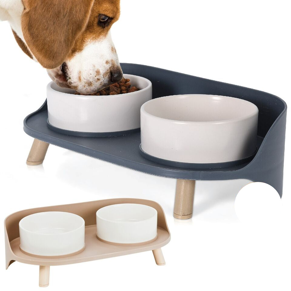 Station de Nourriture Élevée pour Chiens - Design Ergonomique et Base Antidérapante