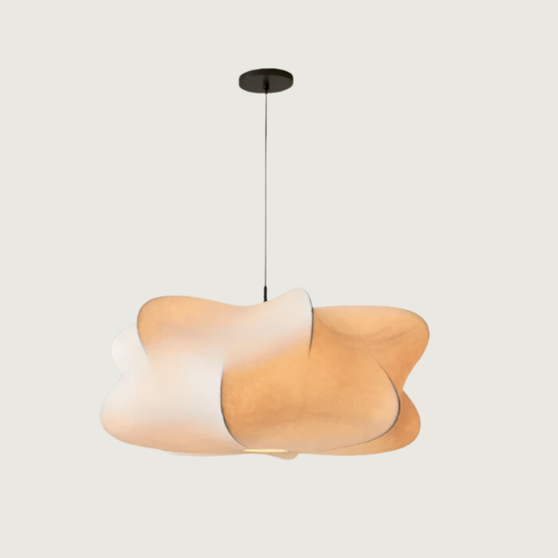 Lampe à Pendentif Japonaise - Design Wabi Sabi en Soie Élégante