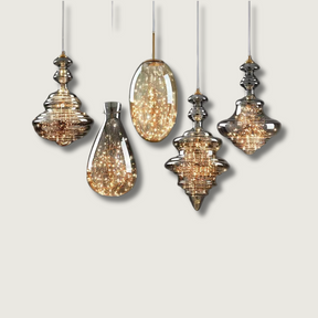 Lampe Suspendue Grise Design Élégant - Éclairage Ambiance et Matériaux Luxueux