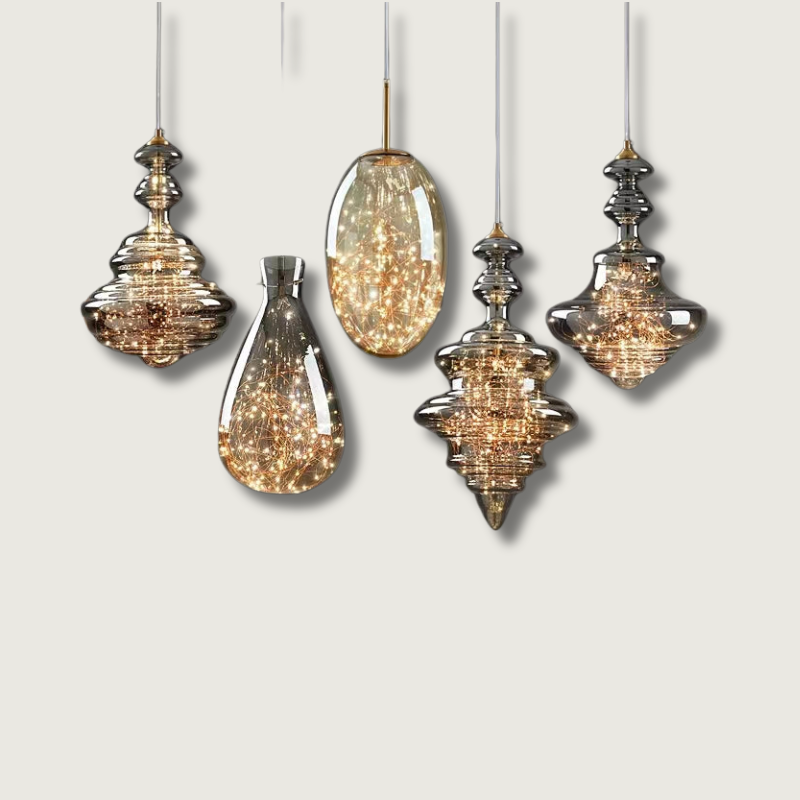 Lampe Suspendue Grise Design Élégant - Éclairage Ambiance et Matériaux Luxueux