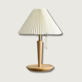 Lampe en Bois Plissé - Éclairage Chaud et Accueillant