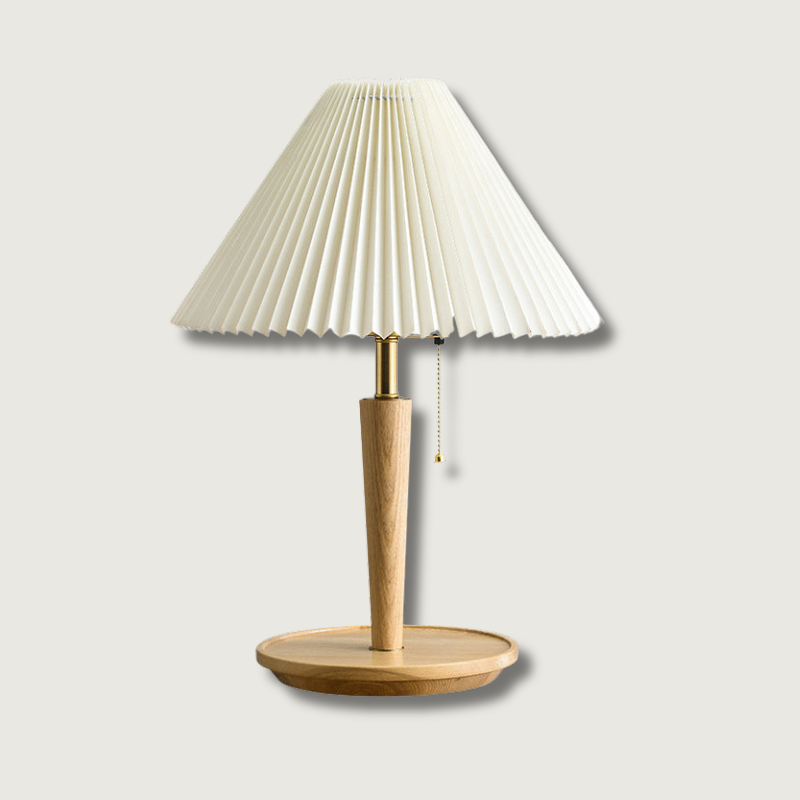 Lampe en Bois Plissé - Éclairage Chaud et Accueillant