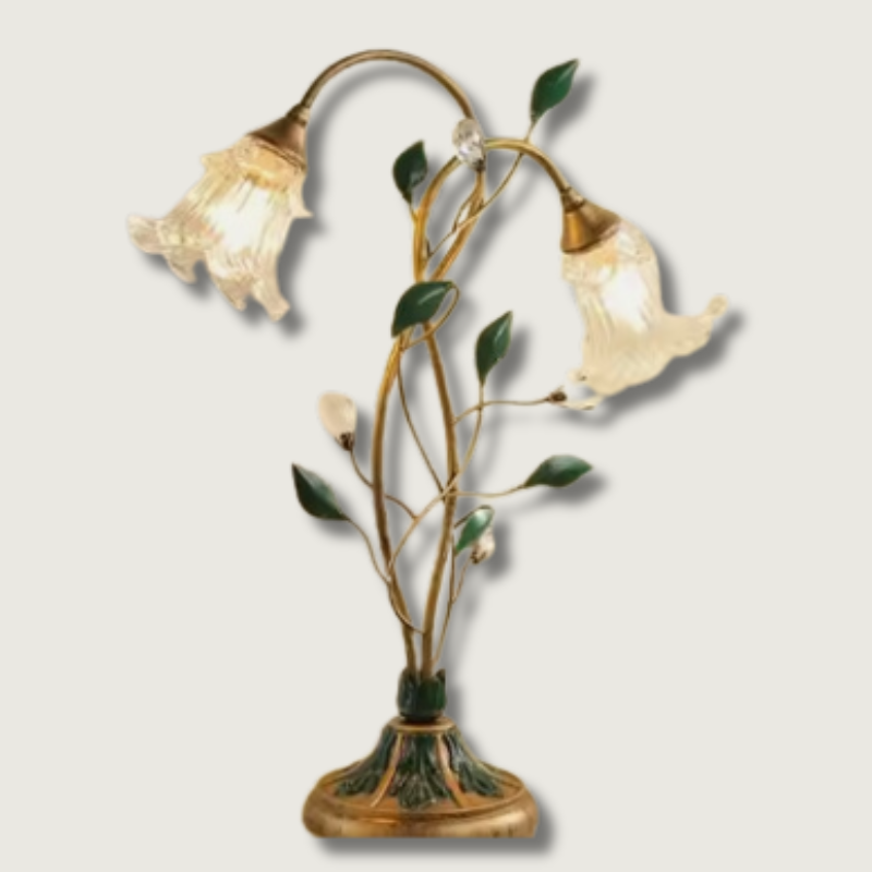 Lampe de Table Florale - Élégance Vintage et Charme Français