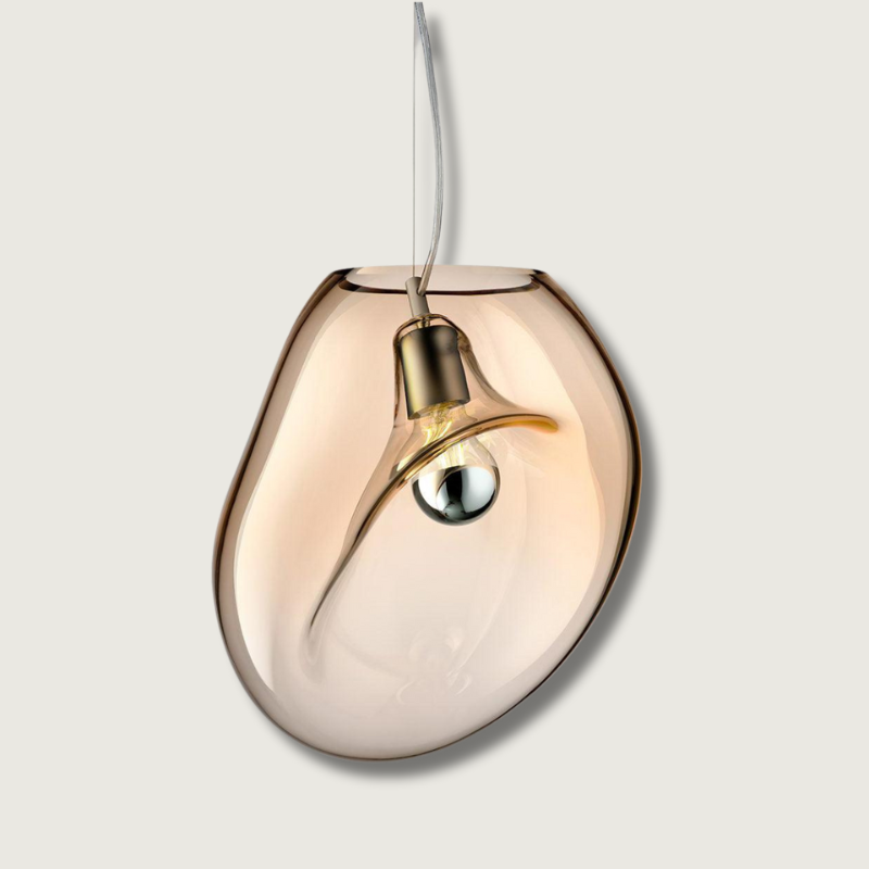 Lampe Plafonnier en Verre Soufflé - Design Épuré et Atmosphère Sereine