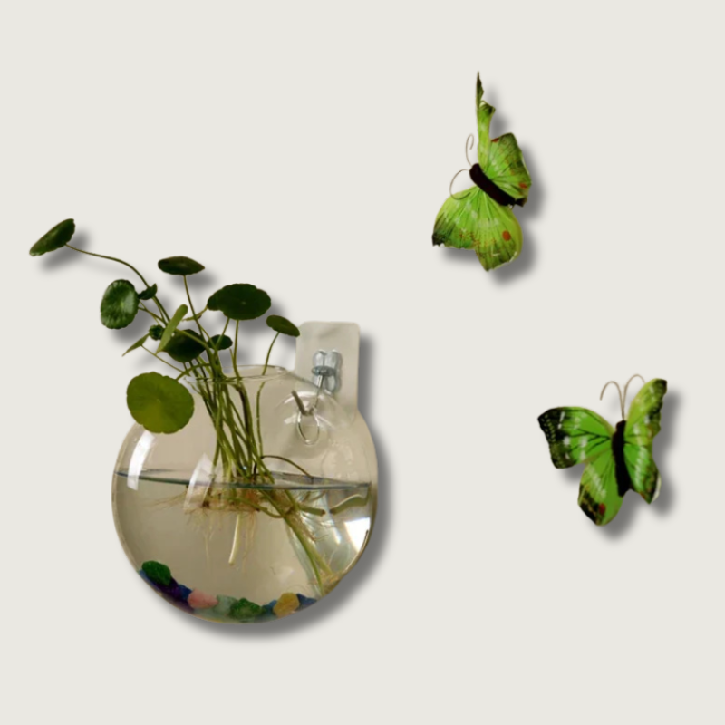 Vase Flottant en Verre - Décoration Hydroponique Élégante et Unique