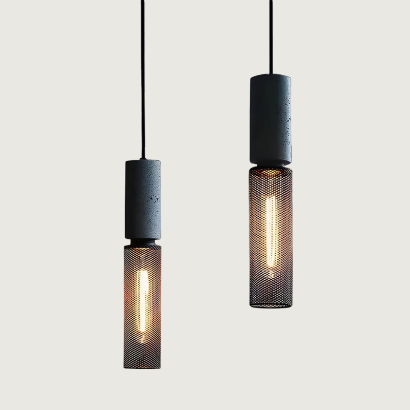 Lampe Suspendue Industrielle en Béton - Design Unique et Éclairage LED Efficace
