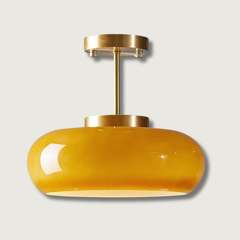 Éclairage Industriel Minimaliste - Design Élégant en Laiton et Verre