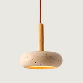 Lampe Suspendue en Travertin Jaune - Élégance et Charme Organique