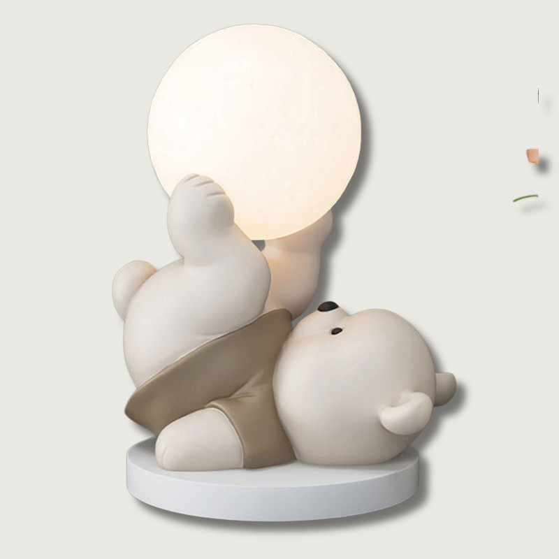 Lampe Ourson en Forme de Lune - Veilleuse Apaisante et Décorative