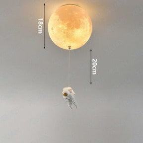Lampe Spaceman en Forme de Lune - Ambiance Intergalactique pour Enfants