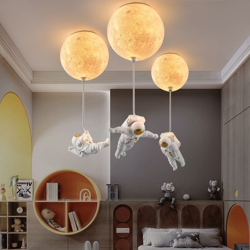 Lampe Spaceman en Forme de Lune - Ambiance Intergalactique pour Enfants