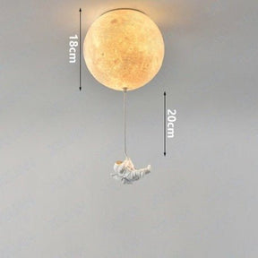 Lampe Spaceman en Forme de Lune - Ambiance Intergalactique pour Enfants