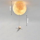 Lampe Spaceman en Forme de Lune - Ambiance Intergalactique pour Enfants