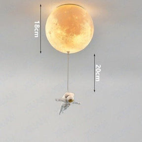 Lampe Spaceman en Forme de Lune - Ambiance Intergalactique pour Enfants