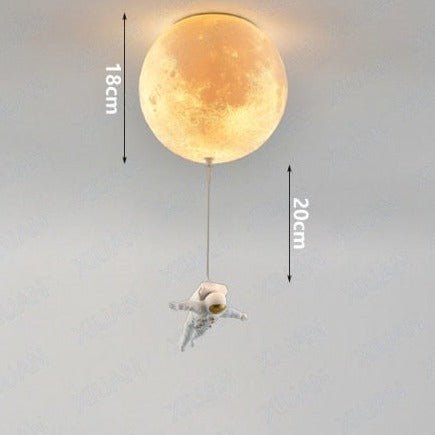 Lampe Spaceman en Forme de Lune - Ambiance Intergalactique pour Enfants