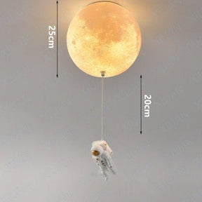 Lampe Spaceman en Forme de Lune - Ambiance Intergalactique pour Enfants