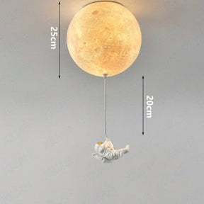 Lampe Spaceman en Forme de Lune - Ambiance Intergalactique pour Enfants
