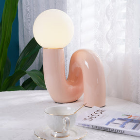 Lampe de Table en Résine et Verre - Design Spiral Élégant et Durable
