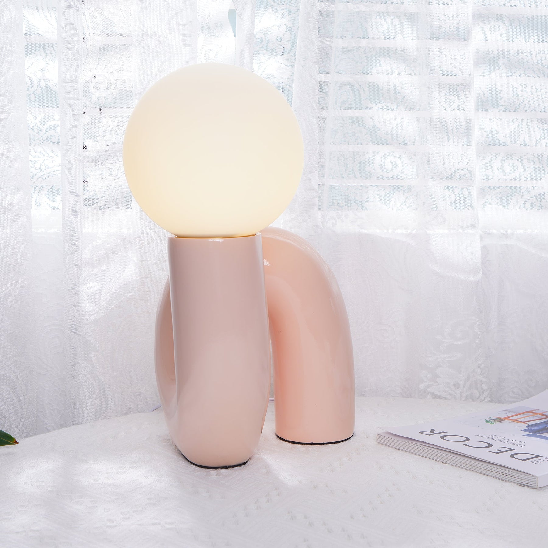Lampe de Table en Résine et Verre - Design Spiral Élégant et Durable