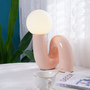Lampe de Table en Résine et Verre - Design Spiral Élégant et Durable