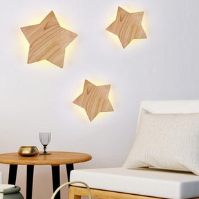 Applique Murale en Bois Massif - Éclairage Écologique pour Chambre d'Enfant