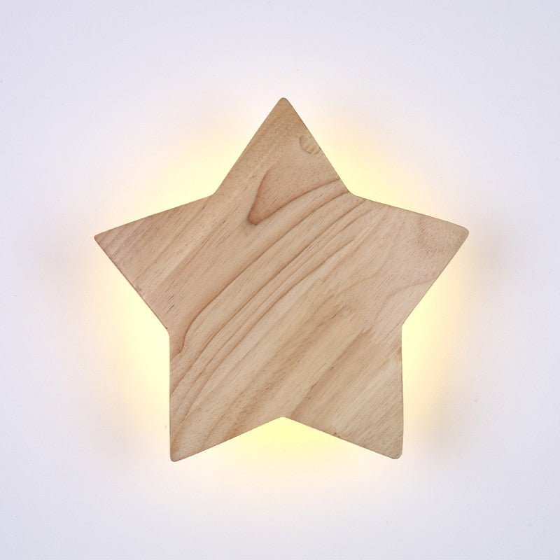 Applique Murale en Bois Massif - Éclairage Écologique pour Chambre d'Enfant