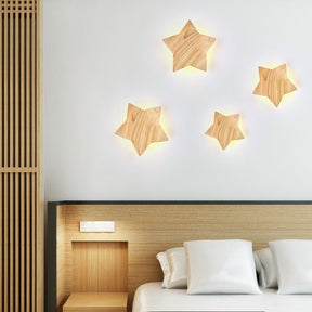 Applique Murale en Bois Massif - Éclairage Écologique pour Chambre d'Enfant