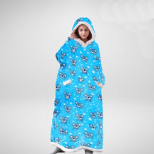 Couverture à Capuche Oversize - Confort Douillet en Microfleece et Sherpa