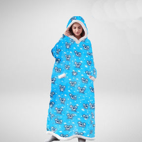 Couverture à Capuche Oversize - Confort Douillet en Microfleece et Sherpa