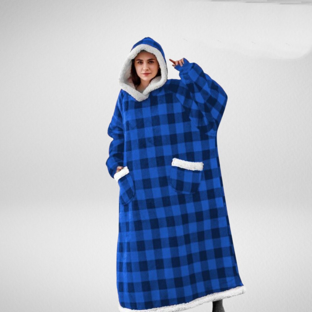 Couverture à Capuche Oversize - Confort Douillet en Microfleece et Sherpa