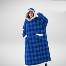 Couverture à Capuche Oversize - Confort Douillet en Microfleece et Sherpa