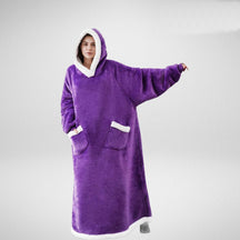 Couverture à Capuche Oversize - Confort Douillet en Microfleece et Sherpa