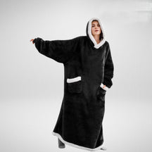 Couverture à Capuche Oversize - Confort Douillet en Microfleece et Sherpa
