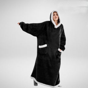 Couverture à Capuche Oversize - Confort Douillet en Microfleece et Sherpa