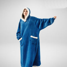 Couverture à Capuche Oversize - Confort Douillet en Microfleece et Sherpa