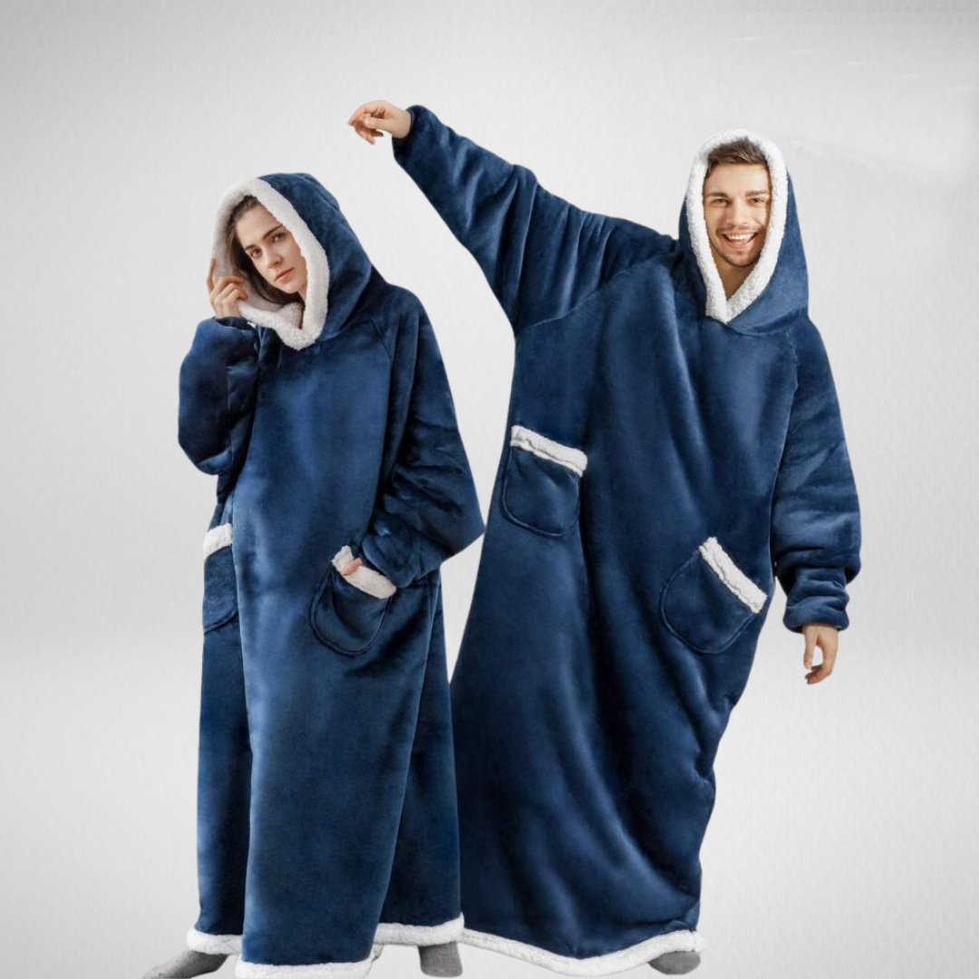 Couverture à Capuche Oversize - Confort Douillet en Microfleece et Sherpa