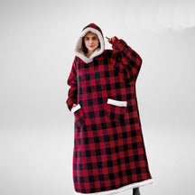 Couverture à Capuche Oversize - Confort Douillet en Microfleece et Sherpa
