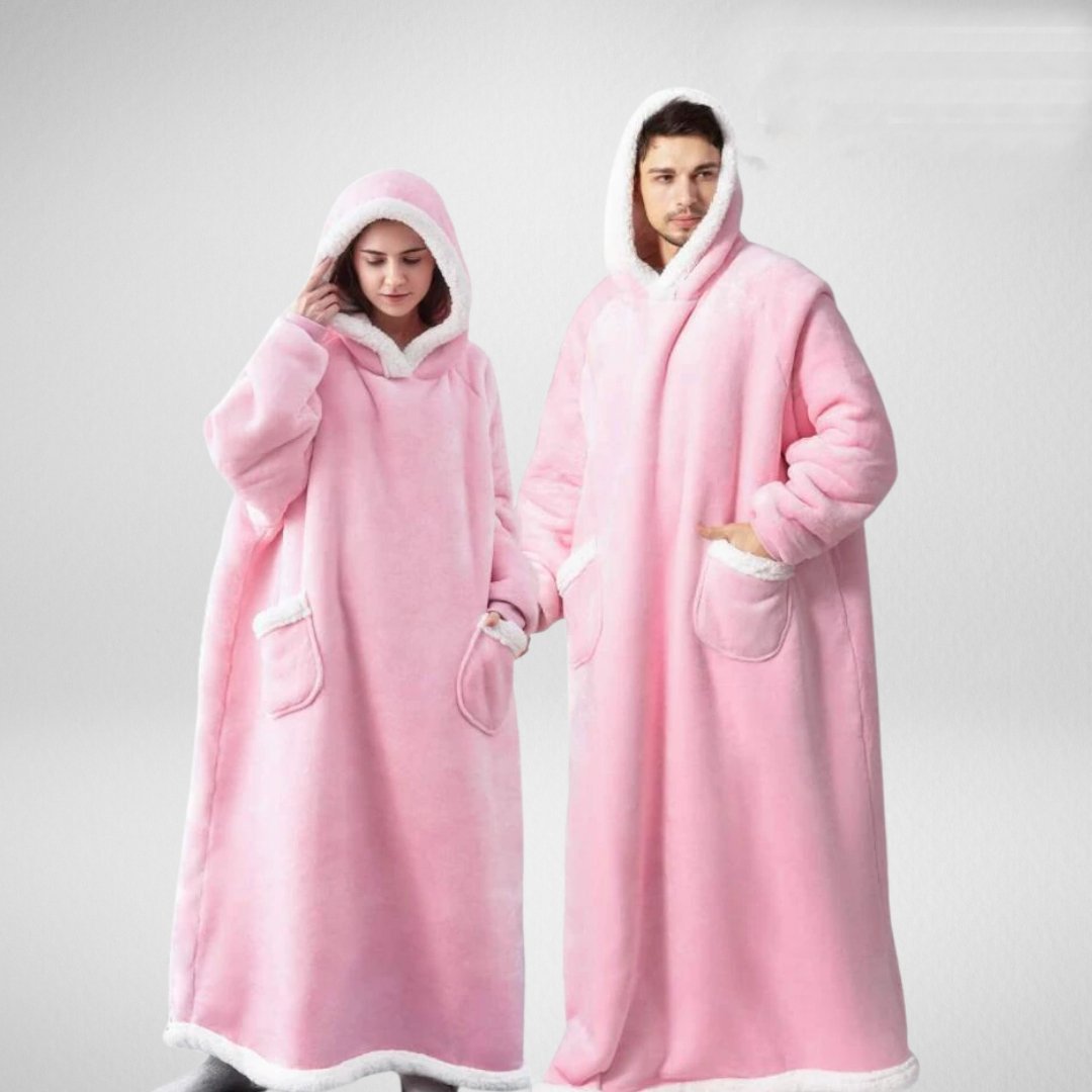 Couverture à Capuche Oversize - Confort Douillet en Microfleece et Sherpa