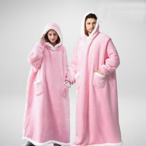 Couverture à Capuche Oversize - Confort Douillet en Microfleece et Sherpa