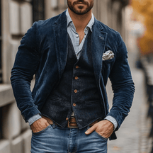 Ensemble Blazer et Gilet pour Hommes - Élégance Vintage et Confort Optimal