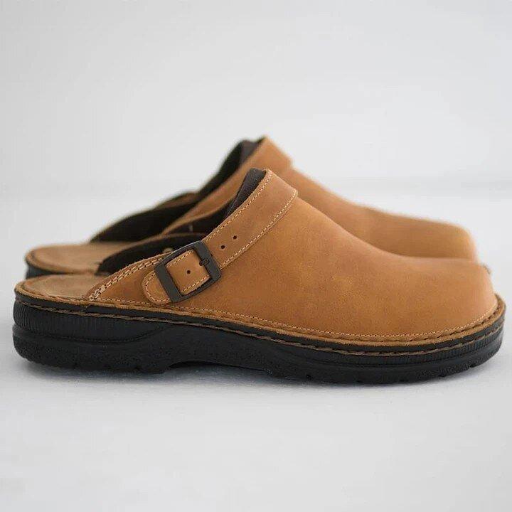 Sabots en Cuir pour Femmes - Boucle Réglable et Confort Optimal